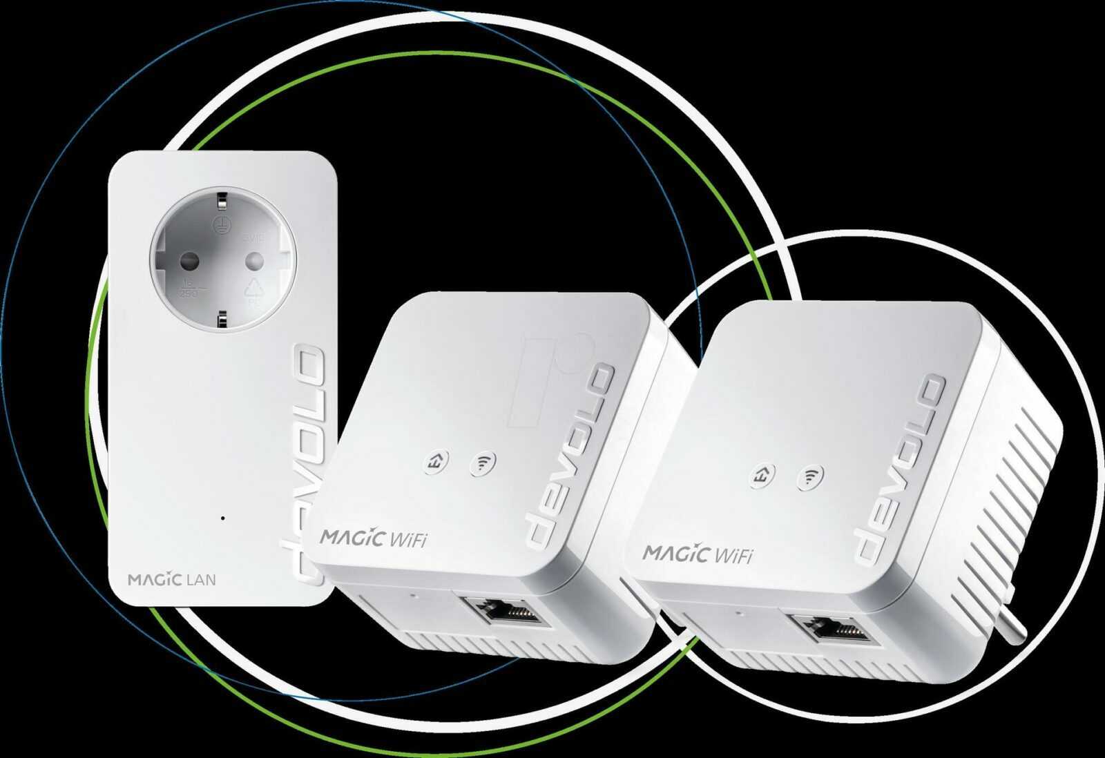 devolo Magic 1 WiFi mini – Multiroom Kit – Bridge – HomeGrid – 802.11b/g/n – 2,4 GHz – an Wandsteckdose anschließbar (Packung mit 2)