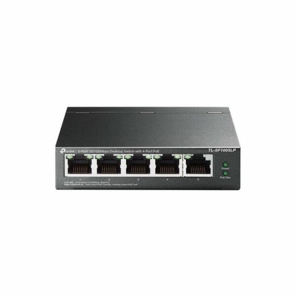 RJ45-Ports mit 5 × 10/100 Mbit / s 4 × PoE-Ports übertragen Daten und Strom gleichzeitig über ein einziges Kabel Funktioniert mit IEEE 802.3af-kompatiblen PDs Bis zu 250 m Daten- und Stromübertragungsreichweite im Erweiterungsmodus Der Prioritätsmodus gewährleistet eine hohe Priorität der Ports 1–2