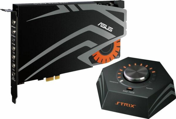 Kurzinfo: ASUS STRIX RAID PRO - Soundkarte - 24-Bit - 192 kHz - 116 dB S/N - 7.1 - PCIe - CM6632AX Gruppe Soundkarten Hersteller ASUS Hersteller Art. Nr. 90YB00I0-M1UA00 Modell STRIX RAID PRO EAN/UPC 4712900005967 Produktbeschreibung: ASUS STRIX RAID PRO - Soundkarte Gerätetyp Soundkarte Art Intern Schnittstellen Typ PCI Express Abmessungen (Breite x Tiefe x Höhe) 2.2 cm x 19 cm x 13 cm Gewicht 480 g Signalprozessor CM6632AX Soundmodus 7.1 Channel Surround DAC-Auflösung 24-Bit Abtastfrequenz 44.1 kHz (Min.) - 192 kHz (Max) Rauschabstand 116 dB Systemanforderungen Microsoft Windows 7 (32/64 bits) SP1