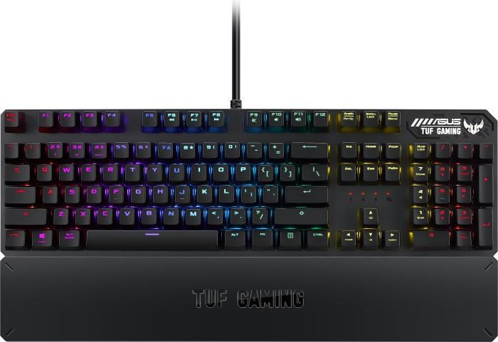 Kurzinfo: ASUS TUF Gaming K3 - Tastatur - backlit - USB - Deutsch - Tastenschalter: roter Schalter - Gun Metal Gray Gruppe Tastaturen Hersteller ASUS Hersteller Art. Nr. 90MP01Q0-BKDA00 Modell TUF Gaming K3 EAN/UPC 4718017630610 Produktbeschreibung: ASUS TUF Gaming K3 - Tastatur - Deutsch - Gun Metal Gray Gerätetyp Tastatur Hintergrundbeleuchtet RGB Schnittstelle USB Anschlusstechnik Kabelgebunden Lokalisierung und Layout Deutsch Tastaturkurzbefehl-Funktion Multimedia Numerische Tastatur Ja Tastenschaltertyp Roter Schalter Farbe Gun Metal Gray Abmessungen (Breite x Tiefe x Höhe) 43.87 cm x 13.09 cm x 3.875 cm Ausführliche Details Allgemein Gerätetyp Tastatur Hintergrundbeleuchtet RGB Schnittstelle USB Eingabegerät Tastaturkurzbefehl-Funktion Multimedia Lokalisierung und Layout Deutsch Tastaturtechnologie Mechanisch Tastenschaltertyp Roter Schalter Anti-Ghosting Ja Handauflage Ja Besonderheiten Nummernblock Breite 43.87 cm Tiefe 13.09 cm Höhe 3.875 cm Verschiedenes Farbe Gun Metal Gray Wesentliche