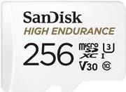 SanDisk High Endurance – Flash-Speicherkarte (microSDXC-an-SD-Adapter inbegriffen) – 256 GB – Video Class V30 / UHS-I U3 / Class10 – microSDXC UHS-I