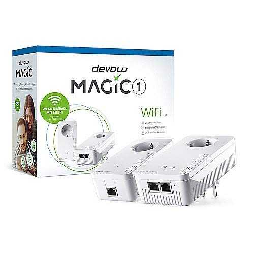 Devolo Magic 1 WiFi 2-1-2 Starter Kit – 1xWiFi+1xLAN – 1200mbps – Powerline Adapter (8359)