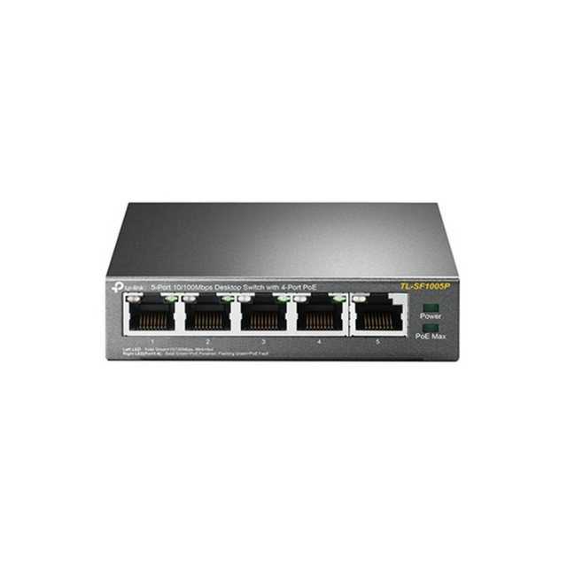 TL-SF1005P - 5-Port 10/100 Mbps Desktop-Switch mit 4x PoE-Ports TL-SF1005P ist ein nicht verwalteter Switch mit 5x 10/100 Mbit/s-Ports