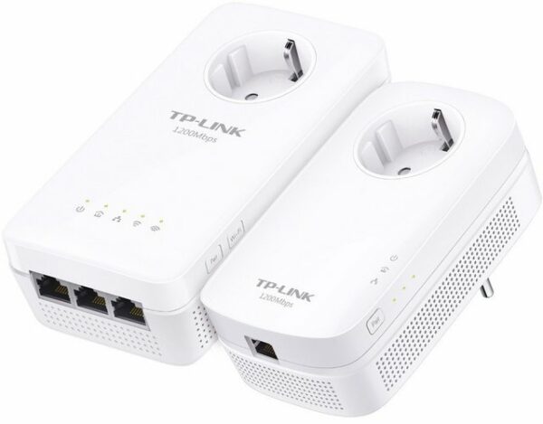 TP Link TL-WPA8630P KIT DE - AV1200 WLAN Kit Powerline (1200 Mbit 3 Ethernet Ports integrierte Steckdose 10