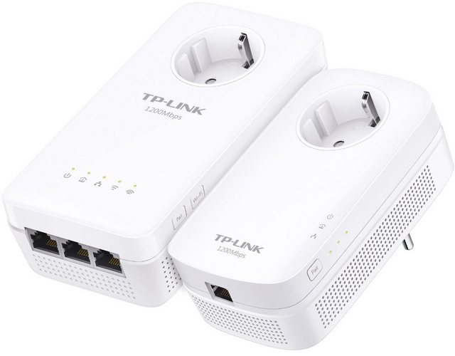 TP-Link Link TL-WPA8630P KIT DE – AV1200 WLAN Kit Powerline 3 Ethernet Ports Reichweitenverstärker