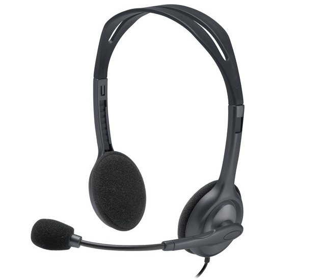 Logitech Headset H110 Audio Klinke Stereo mit Mikrofon schwarz 981-000271 Headset