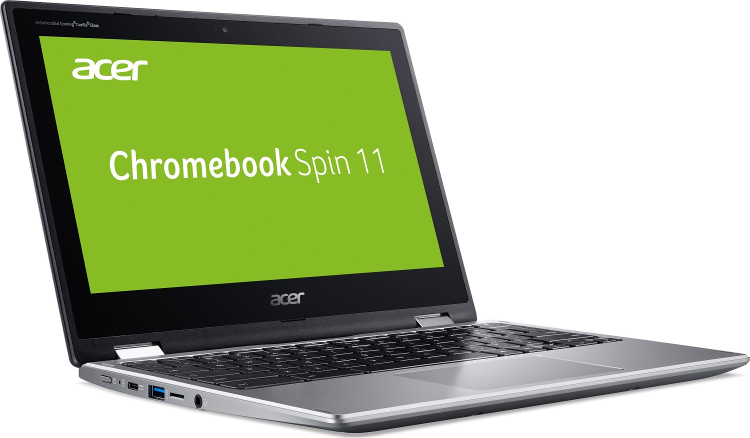 Acer Chromebook Spin 11 CP311-2H-C8M1 – Flip-Design – Celeron N4020 / 1.1 GHz – Chrome OS – 4 GB RAM – 64 GB eMMC – 29.5 cm (11.6) AHVA Touchscreen 1366 x 768 (HD) – UHD Graphics 600 – Wi-Fi 5, Bluetooth – Reines Silber – kbd: Deutsch