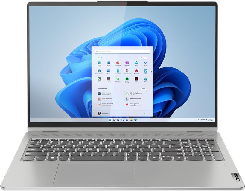 Kurzinfo: Lenovo IdeaPad Flex 5 16ALC7 82RA - Flip-Design - AMD Ryzen 5 5500U / 2.1 GHz - Win 11 Home - Radeon Graphics - 16 GB RAM - 512 GB SSD NVMe - 40.6 cm (16) IPS Touchscreen 1920 x 1200 - Wi-Fi 6 - Cloud Gray - kbd: Deutsch - mit 3 Monate Lenovo Premium Care Gruppe Notebooks Hersteller Lenovo Hersteller Art. Nr. 82RA004NGE EAN/UPC 0196800880642 Produktbeschreibung: Lenovo IdeaPad Flex 5 16ALC7 - 40.6 cm (16) - Ryzen 5 5500U - 16 GB RAM - 512 GB SSD - Deutsch Produkttyp Notebook - Flip-Design Betriebssystem Win 11 Home - Deutsch Prozessor AMD Ryzen 5 5500U / 2.1 GHz (4 GHz) / 8 MB Cache Arbeitsspeicher 16 GB LPDDR4X (mitgelieferter Speicher ist angelötet) Speicherkapazität 512 GB SSD - NVMe Bildschirm 40.6 cm (16) Touchscreen 1920 x 1200 / WUXGA Grafik AMD Radeon Graphics Tastatur Deutsch Tastatur Hinterbeleuchtung Ja Numerische Tastatur Ja Integrierte Webcam Ja Netzwerk 802.11a/b/g/n/ac/ax