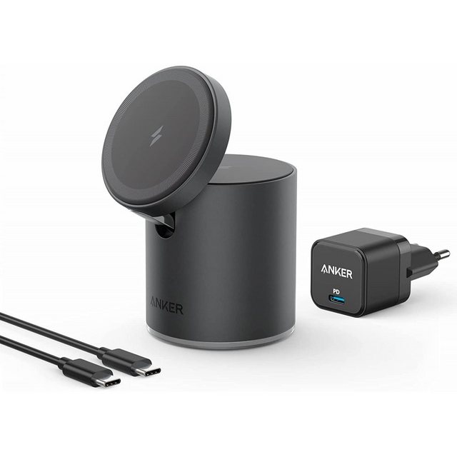 Anker PowerWave Mag-Go 2-in-1 Dock 623 – Kabelloses Ladegerät schwarz Wireless Charger