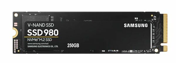 Samsung 980 PCIe® 3.0 NVMe M.2 SSD - 250 GB (bis zu 2.900 MB/s) (2280) Internes Solid State Drive (SSD) (MZ-V8V250BW) Produkthighlights: Leistungsstarke und kosteneffiziente PCIe 3.0 NVMe SSD für Gaming und Alltagsanwendungen Moderne V-NAND Speichertechnologie im kompakten M.2-Formfaktor (2280) Hohe Datentransfergeschwindigkeiten von bis zu 3.500 MB/s - bis zu 6 Mal schneller als SATA SSDs Intelligent TurboWrite 2.0 mit bis zu 160 GB dynamischem Pufferspeicher für eine langanhaltend hohe Performance Unterstützt den Full Power Mode für höchstmögliche Performance bei niedriger Latenz Produktbeschreibung: Samsung 980 PCIe® 3.0 NVMe M.2 SSD - 250 GB (bis zu 2.900 MB/s) (2280) Internes Solid State Drive (SSD) (MZ-V8V250BW) Kapazität 250 GB Formfaktor M.2 (2280) Ausführliche Details Allgemein Gerätetyp Solid-State-Disk - NVMe Kapazität 250 GB Formfaktor M.2 (2280) Interface PCIe Gen.3 X4