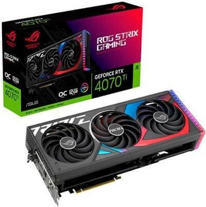 ASUS ROG Strix GeForce RTX 4070 Ti – OC Edition – Grafikkarten – GeForce RTX 4070 Ti – 12GB GDDR6X – PCIe 4,0 – 2 x HDMI, 3 x DisplayPort (90YV0II0-M0NA00)