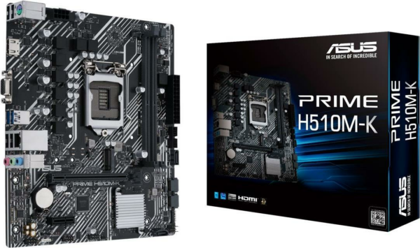 Kurzinfo: ASUS PRIME H510M-K - Motherboard - micro ATX - LGA1200-Sockel - H510 - USB 3.2 Gen 1 - Gigabit LAN - Onboard-Grafik (CPU erforderlich) - HD Audio (8-Kanal) Gruppe Motherboards Hersteller ASUS Hersteller Art. Nr. 90MB17N0-M0EAY0 Modell PRIME H510M-K EAN/UPC 4711081152132 Produktbeschreibung: ASUS PRIME H510M-K - Motherboard - micro ATX - LGA1200-Sockel - H510 Produkttyp Motherboard - micro ATX Chipsatz Intel H510 Prozessorsockel 1 x LGA1200-Sockel Kompatible Prozessoren (unterstützt 11. und 10. Generation von Intel Core / Pentium Gold / Celeron) Unterstütztes RAM 2 DIMM-Steckplätze - DDR4