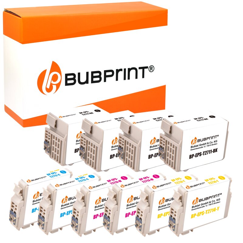 Bubprint Bubprint 10 Druckerpatronen kompatibel für Epson T2701-04 T2711-14 27XL für Workforce WF-3620DWF WF-3620WF WF-3640DTWF WF-7110DTW WF-7610DWF BK C M Y Neue Chip Version