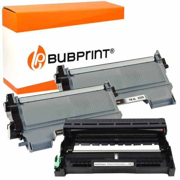 Bubprint Bubprint 2x Toner (2.600 S) & Drum DR-2200 kompatibel für Brother TN-2220 / TN-2010 black für Brother DCP-7065 DN MFC-7860 DN DW