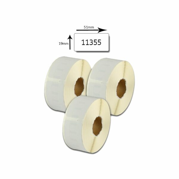 Bubprint Bubprint 3x Etikettenrollen kompatibel für Dymo 11355 S0722550 51x19mm SET