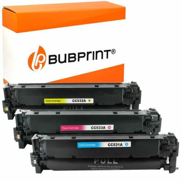 Bubprint Bubprint 3x Toner kompatibel für HP CC531A- CC533A cyan magenta yellow