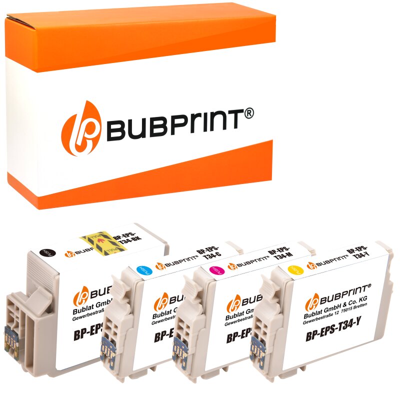 Bubprint Bubprint 4 XL Patronen kompatibel für Epson WorkForce Pro WF-3720DW WF-3720DWF WF-3725DWF Neue Chip Version