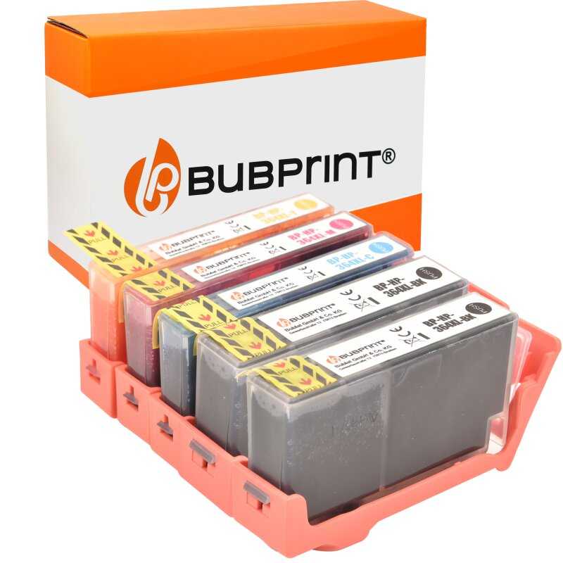 Bubprint Bubprint 5 Druckerpatronen kompatibel für HP 364 XL mit Chip ohne Photoblack