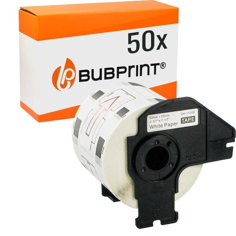 Bubprint Bubprint 50x Etiketten kompatibel für Brother DK-11209 #1209 62x29mm P-Touch QL1050 P-Touch QL500 P-Touch QL800