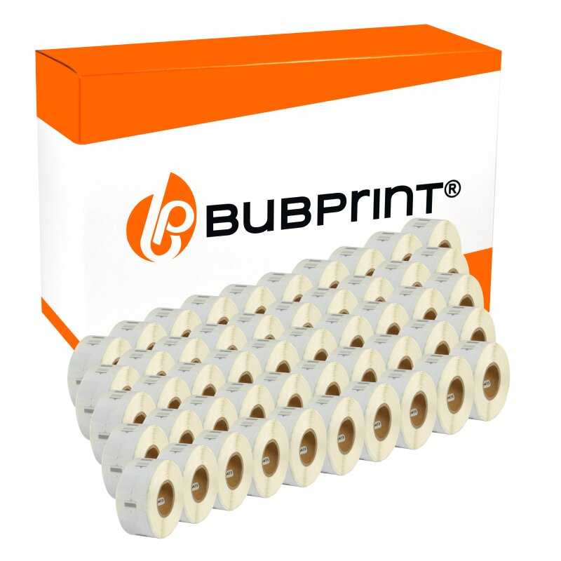 Bubprint Bubprint 50x Etikettenrolle kompatibel für Dymo 11353 S0722530 25x13mm SET