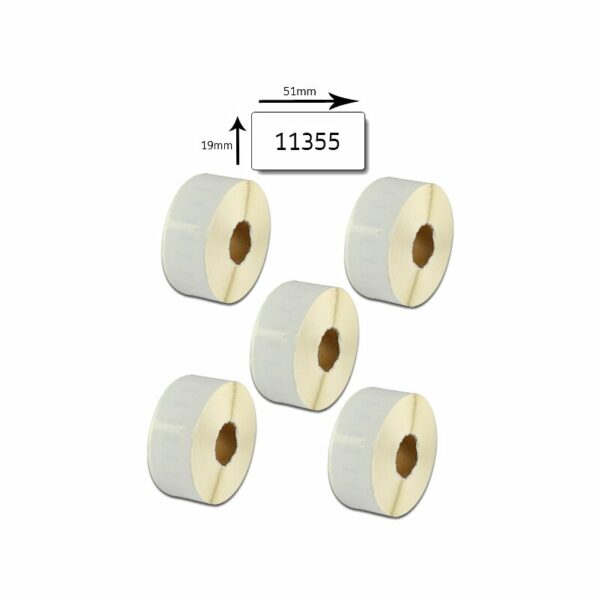 Bubprint Bubprint 5x Etikettenrollen kompatibel für Dymo 11355 S0722550 51x19mm SET