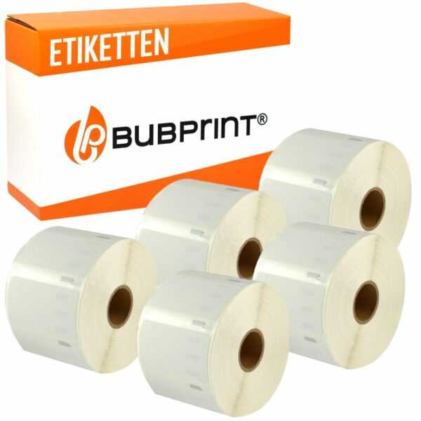 Bubprint Bubprint 5x Rollen Etiketten kompatibel für Dymo 99012 S0722400 89x36mm SET