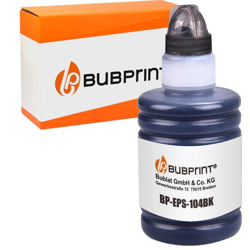 Bubprint Bubprint Druckerpatrone kompatibel für Epson 104 EcoTank ET-4700 ET-2720 ET-2710 ET-2711 ET-2712 ET-2714 ET-2715 ET-2721 ET-2726 Schwarz Black