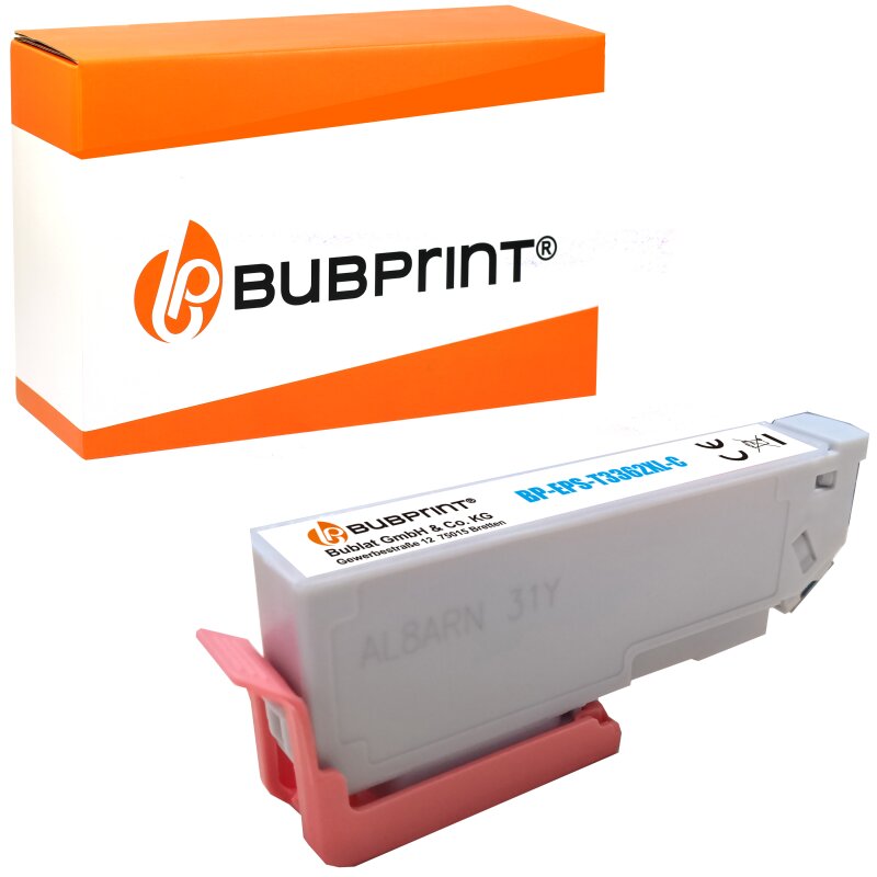 Bubprint Bubprint Druckerpatrone kompatibel für Epson T3362 33XL für Expression Premium XP-530 XP-540 XP-630 XP-635 XP-640 XP-645 XP-830 XP-900 Cyan Neue Chip Version