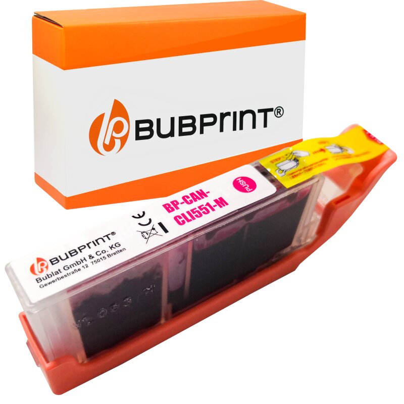 Bubprint Bubprint Druckerpatrone magenta kompatibel für Canon CLI-551 XL mit Chip Pixma IP 7250 MG 6350 5650 MX 725 925