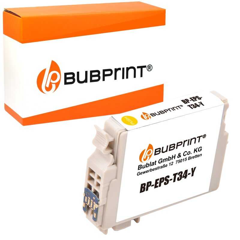 Bubprint Bubprint Druckerpatrone XL Gelb kompatibel für Epson WorkForce Pro WF-3720DWF WF-3725DWF Neue Chip Version