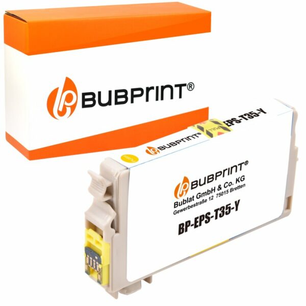 Bubprint Bubprint Druckerpatrone XL Gelb kompatibel für Epson WorkForce Pro WF-4725DWF WF-4740DTWF Neue Chip Version