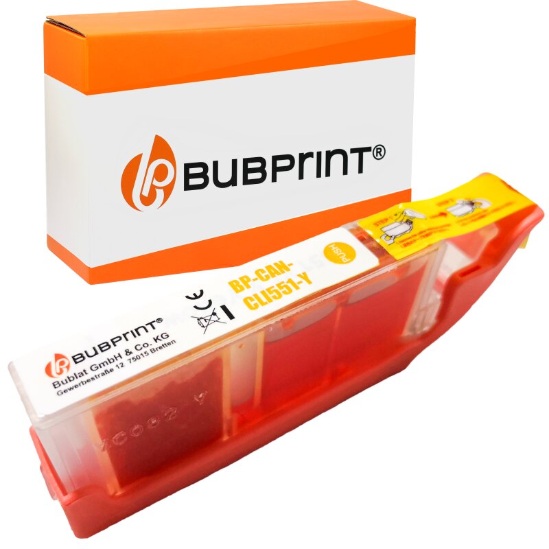 Bubprint Bubprint Druckerpatrone yellow kompatibel für Canon CLI-551 XL mit Chip Pixma IP 7250 MG 6350 5650 MX 725 925