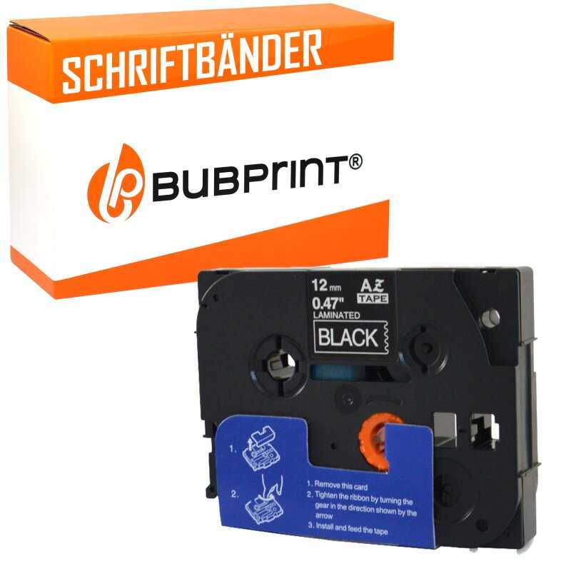 Bubprint Bubprint Schriftband kompatibel für Brother TZe-335 TZe335 weiß/schwarz 12mm 8m