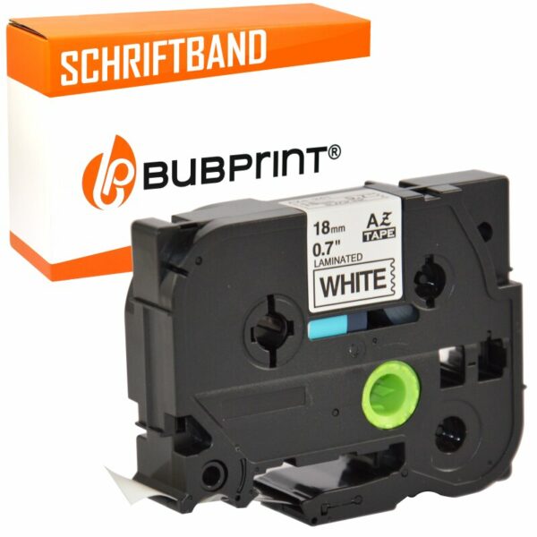 Bubprint Bubprint Schriftband kompatibel für Brother TZe241 TZe-241 schwarz auf weiß 18mm