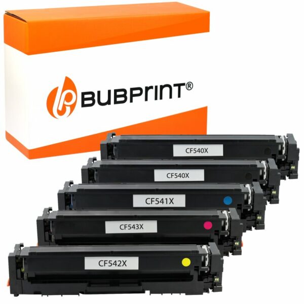 Bubprint Bubprint Toner kompatibel für HP CF540X - 543X 5er Set für Color LaserJet Pro M280 M281