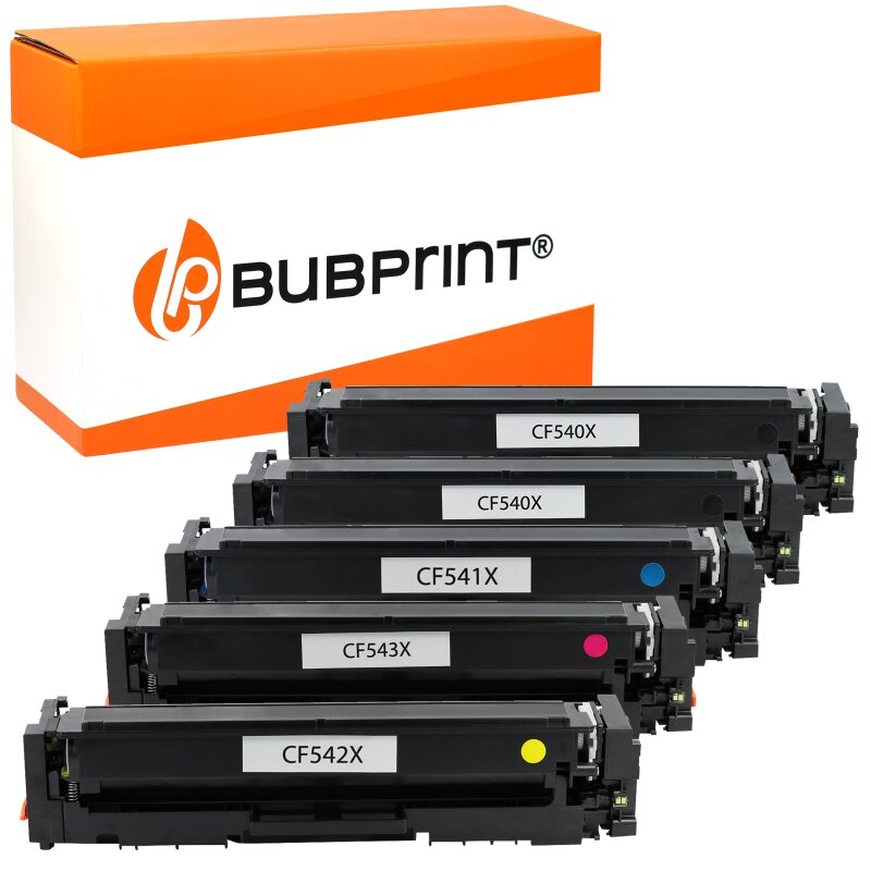 Bubprint Bubprint Toner kompatibel für HP CF540X – 543X 5er Set für Color LaserJet Pro M280 M281