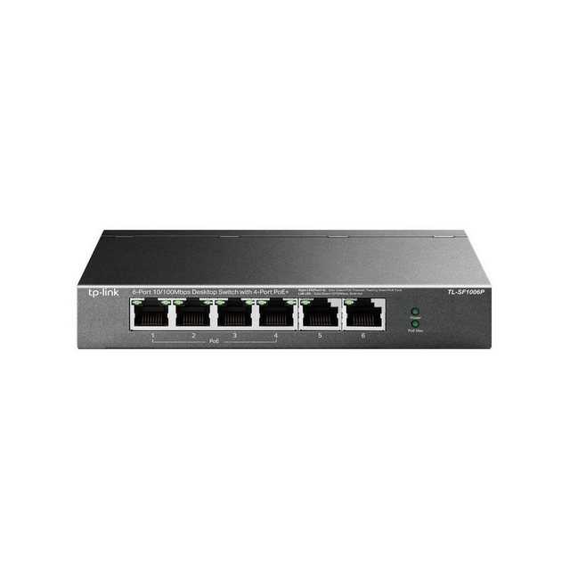 TP-Link 6-Port 10/100Mbit/s-Desktop-Switch mit 4-Port PoE+ Netzwerk-Switch