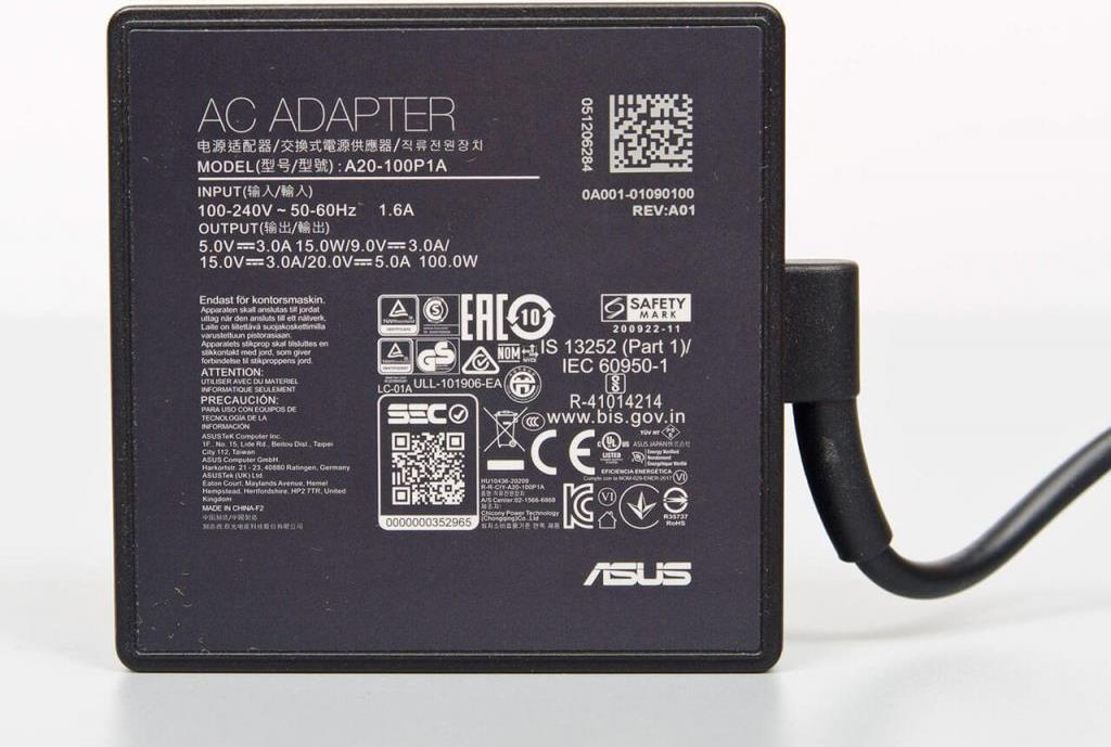 ASUS 0A001-01090100 Netzteil & Spannungsumwandler Indoor 100 W Schwarz (0A001-01090100)