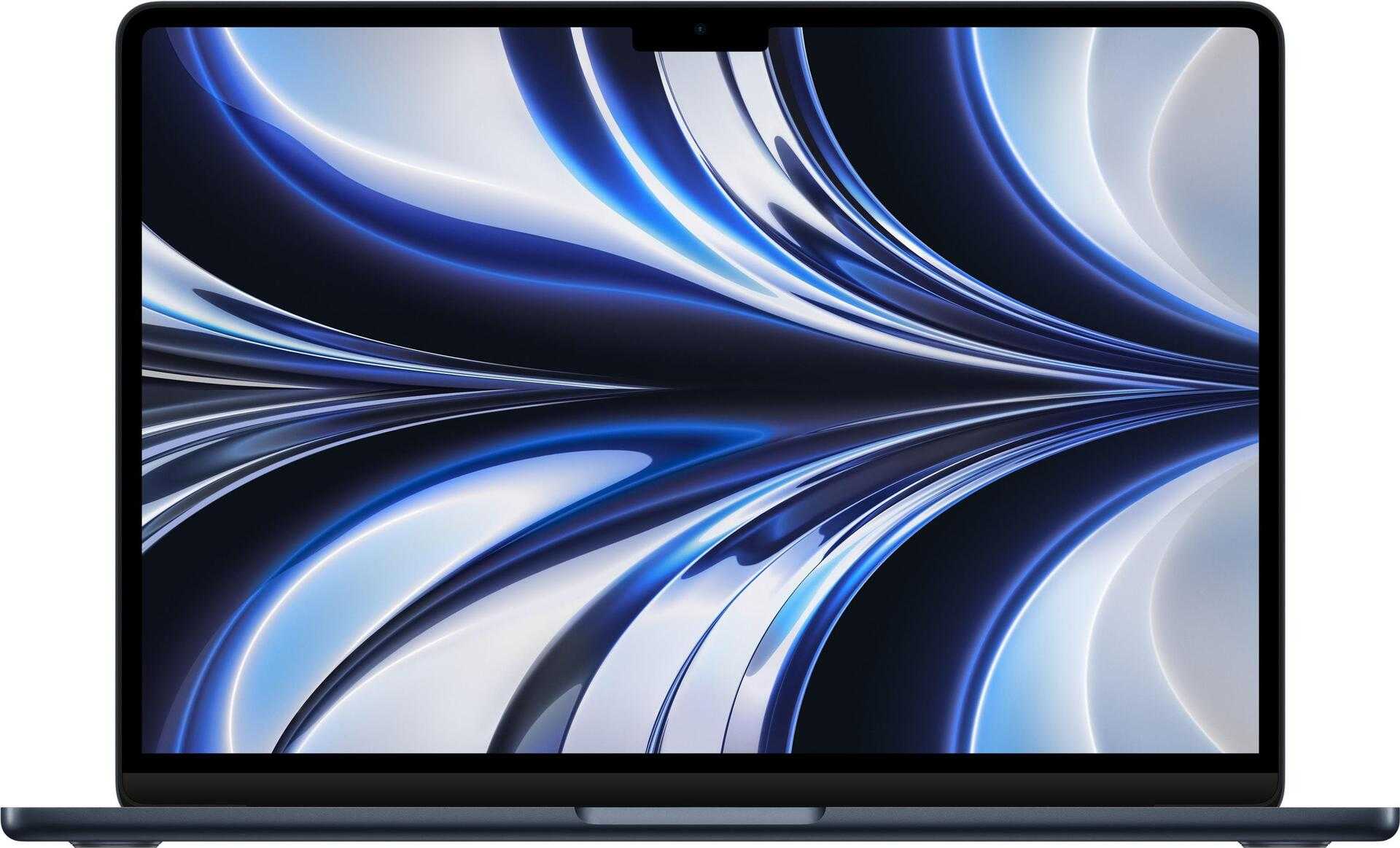 MacBook Air Leicht hat es in sich. Mit der Power des M2 Hauptmerkmale Design Produkttyp Notebook Produktfarbe Blau Formfaktor Klappgehäuse Name der Farbe Midnight Jahr der Einführung 2022 Bildschirm Bildschirmdiagonale 34