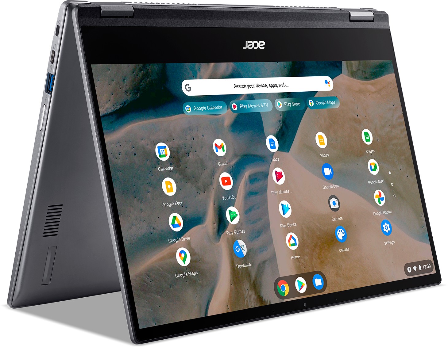 Acer Chromebook Spin 514 CP514-1H-R9PJ – Flip-Design – AMD Athlon Silver 3050C / 2.3 GHz – Chrome OS – Radeon Graphics – 4 GB RAM – 64 GB eMMC – 35.6 cm (14) IPS Touchscreen 1920 x 1080 (Full HD) – Wi-Fi 5 – Reines Silber – kbd: Deutsch