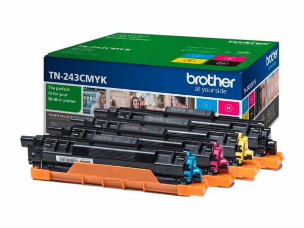 Das 4er-Pack originaler Brother Toner TN-243BK/C/M/Y erzielt bei allen Druckaufgaben erstklassige Ergebnisse. Er ist passend für verschiedene Modelle. 1 Pack = 4 Stk.