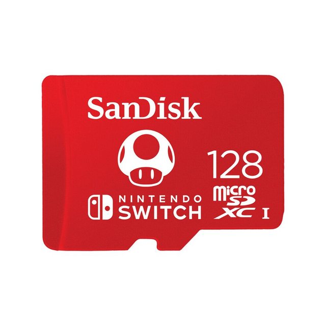 SanDisk microSDXC Speicherkarte Extreme 128GB Nintendo Switch Rot/Weiß  Die offiziell lizenzierte SanDisk microSDXC-Karte für die Nintendo Switch ist ein zuverlässiger