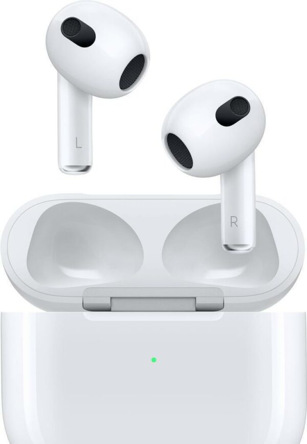 Kurzinfo: Apple AirPods - 3. Generation - True Wireless-Kopfhörer mit Mikrofon - Ohrstöpsel - Bluetooth - für iPad/iPhone/iPod/TV/Watch Gruppe Headsets & Mikrofone Hersteller Apple Hersteller Art. Nr. MME73ZM/A Modell AirPods EAN/UPC 0194252818527 Produktbeschreibung: Apple AirPods 3. Generation - True Wireless-Kopfhörer mit Mikrofon Produkttyp True Wireless-Kopfhörer - Bluetooth Kompatibilität iPhone