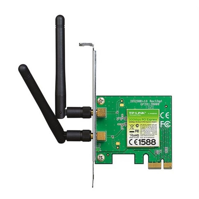 TP-Link WLAN-Adapter WLAN 300MBit PCIe Adapter (2T2R), 300 Mbit/s, inkl. Antennen