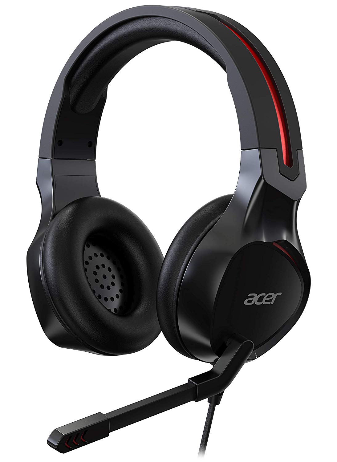 Acer Nitro Gaming Headset – anpassbares Kopfband – omnidirektionales Mikrofon – 100 dB Empfindlichkeit – schwarz-rot (NP.HDS1A.008)