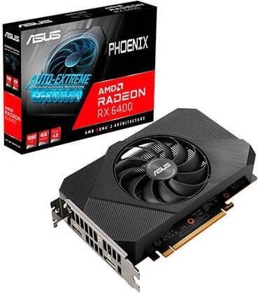 ASUS Phoenix Radeon RX 6400 – Grafikkarten – Radeon RX 6400 – 4GB GDDR6 – PCIe 4,0 – HDMI, DisplayPort (90YV0H91-M0NA00)