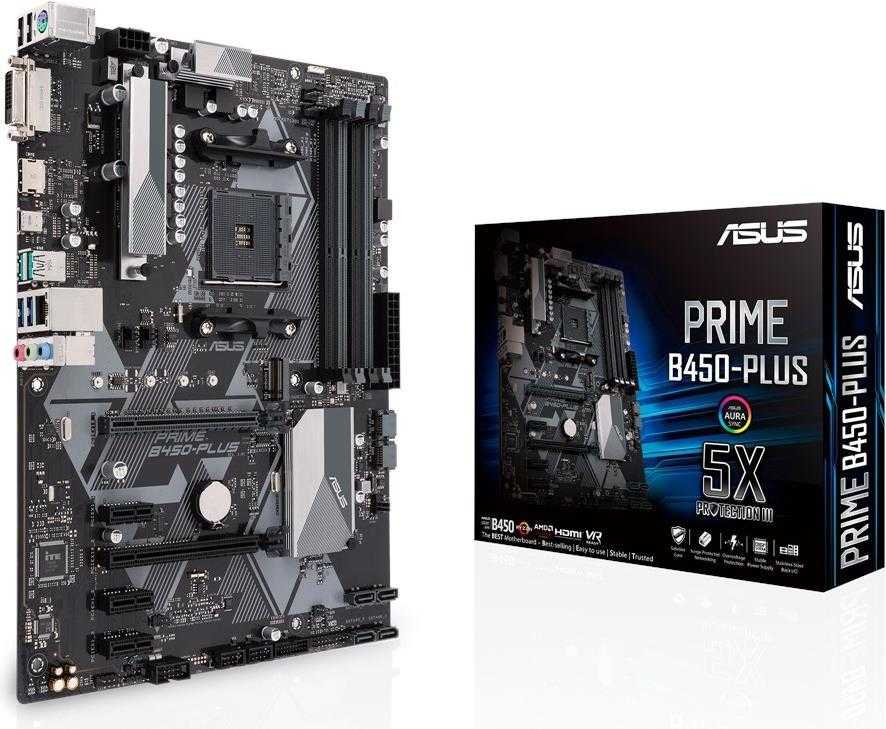 ASUS PRIME B450-PLUS – Motherboard – ATX – Socket AM4 – AMD B450 – USB 3,1 Gen 1, USB 3,1 Gen 2, USB-C Gen1 – Gigabit LAN – Onboard-Grafik (CPU erforderlich) – HD Audio (8-Kanal) (90MB0YN0-M0EAY0)