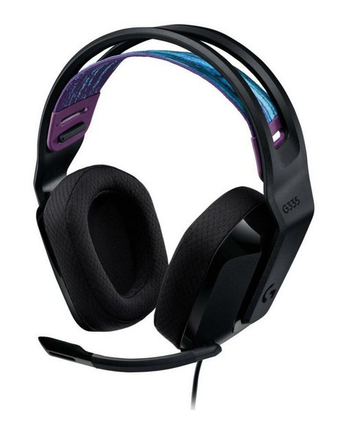 Logitech G335 Gaming-Headset mit 3,5-mm-Audiobuchse inkl. Y-Splitter Schwarz Headset