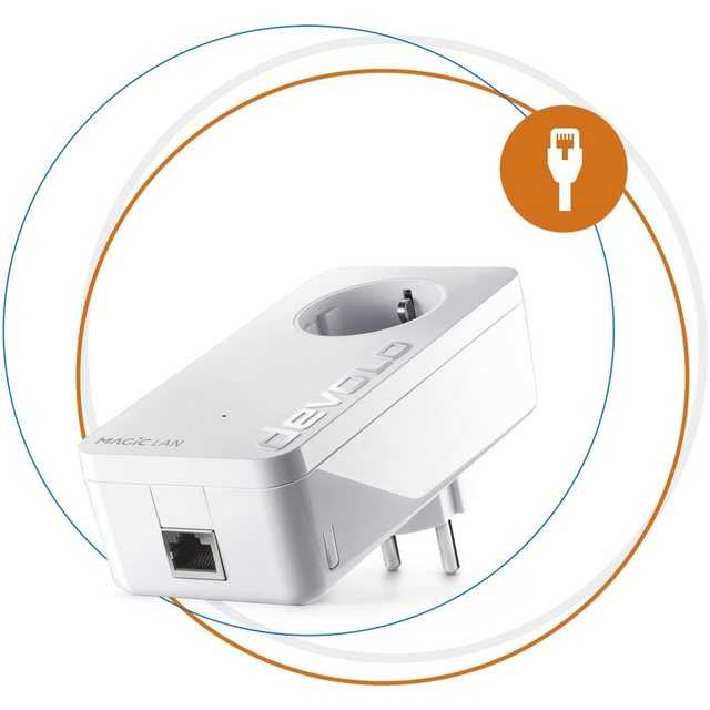 DEVOLO Magic 1 LAN Erweiterung 1-1-1 – Powerline Adapter LAN – weiß Netzwerk-Adapter