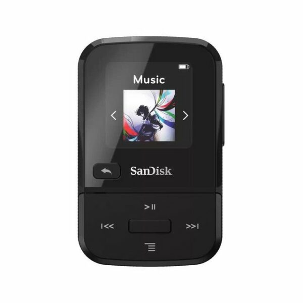 SanDiskMP3-PlayerClip Sport Go MP3-Player 32 GB Schwarz32 GB Speicherkapazitätbequem an der Kleidung anklippen3